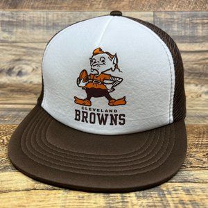 Retro Cleveland Browns Mens Trucker Hat Brown Snapback NFL Football Vintage Logo
